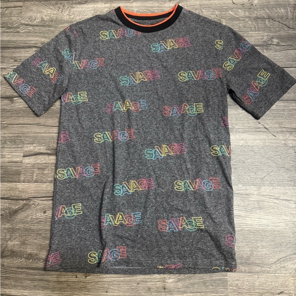 Savage Gray Multicolor Graphic Tee